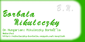 borbala mikuleczky business card